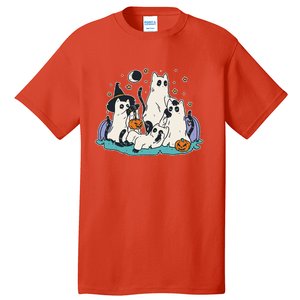 Black Cats In Ghost Costume Cute Halloween Tall T-Shirt