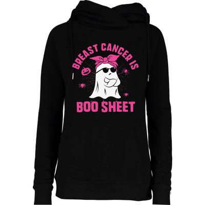 Breast Cancer Is Boo Sheet Ghost Halloween Breast Cancer Womens Funnel Neck Pullover Hood