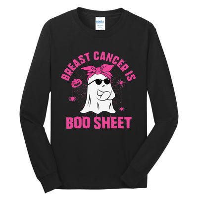 Breast Cancer Is Boo Sheet Ghost Halloween Breast Cancer Tall Long Sleeve T-Shirt