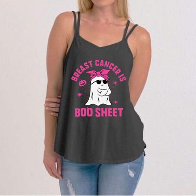 Breast Cancer Is Boo Sheet Ghost Halloween Breast Cancer Women's Strappy Tank