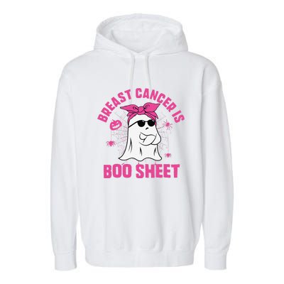 Breast Cancer Is Boo Sheet Ghost Halloween Breast Cancer Garment-Dyed Fleece Hoodie