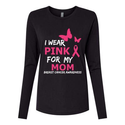 Breast Cancer I Wear Pink For My Mom Heart Ribbon Cool Gift Womens Cotton Relaxed Long Sleeve T-Shirt