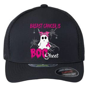 Breast Cancer Is Boo Sheet Ghost Halloween Breast Cancer Flexfit Unipanel Trucker Cap