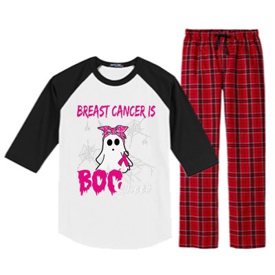 Breast Cancer Is Boo Sheet Ghost Halloween Breast Cancer Raglan Sleeve Pajama Set