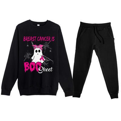 Breast Cancer Is Boo Sheet Ghost Halloween Breast Cancer Premium Crewneck Sweatsuit Set