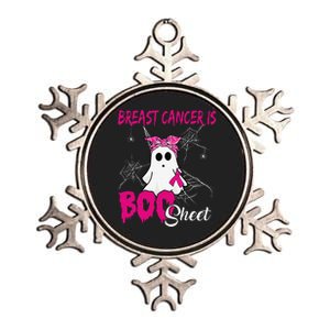 Breast Cancer Is Boo Sheet Ghost Halloween Breast Cancer Metallic Star Ornament