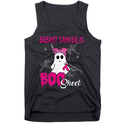 Breast Cancer Is Boo Sheet Ghost Halloween Breast Cancer Tank Top