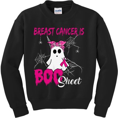 Breast Cancer Is Boo Sheet Ghost Halloween Breast Cancer Kids Sweatshirt