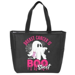 Breast Cancer Is Boo Sheet Halloween Breast Cancer Awareness Zip Tote Bag