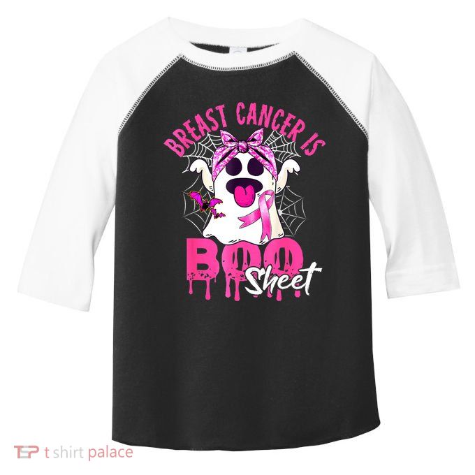 Breast Cancer Is Boo Sheet Halloween Breast Cancer Awareness Toddler Fine Jersey T-Shirt