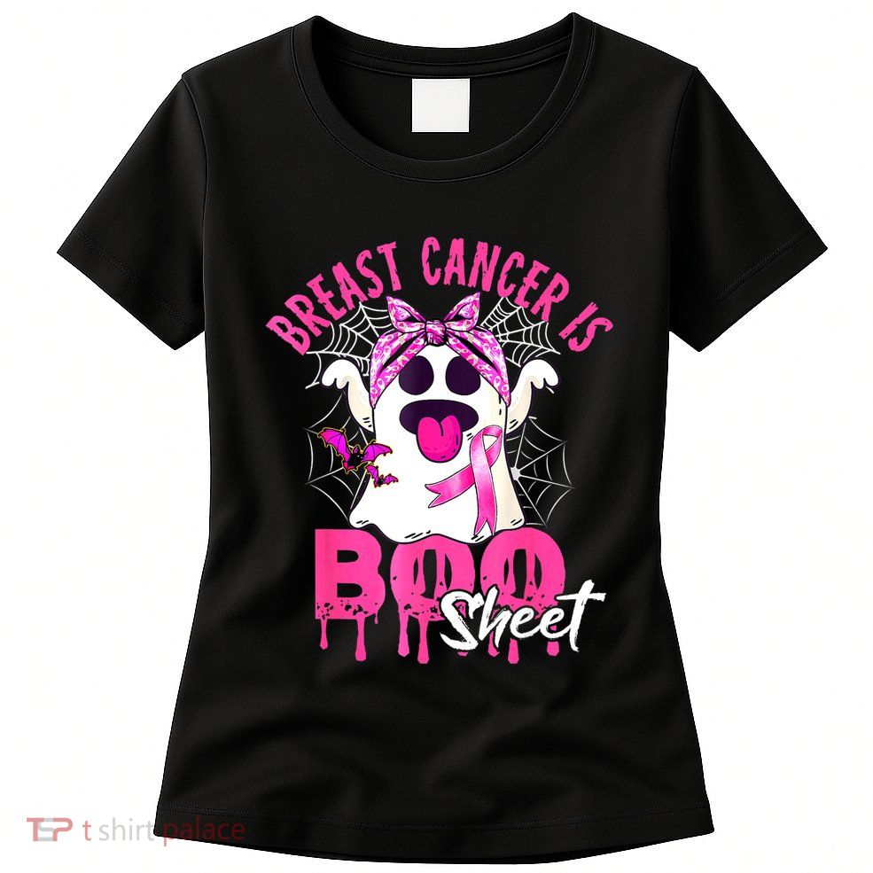 Breast Cancer Is Boo Sheet Halloween Breast Cancer Awareness Womens T-Shirt