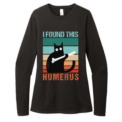 Black Cat I Found This Humerus Cat Joke Womens CVC Long Sleeve Shirt