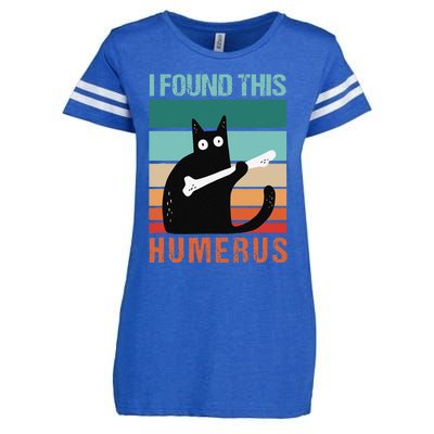 Black Cat I Found This Humerus Cat Joke Enza Ladies Jersey Football T-Shirt