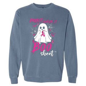 Breast Cancer Is Boo Sheet Halloween Breast Cancer Awareness Garment-Dyed Sweatshirt