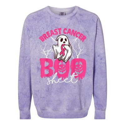 Breast Cancer Is Boo Sheet Breast Cancer Warrior Halloween Colorblast Crewneck Sweatshirt