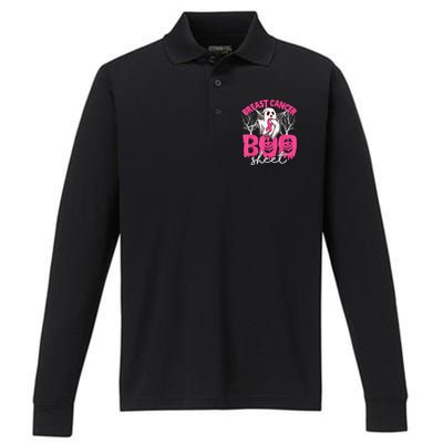 Breast Cancer Is Boo Sheet Breast Cancer Warrior Halloween Performance Long Sleeve Polo