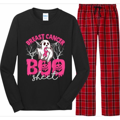 Breast Cancer Is Boo Sheet Breast Cancer Warrior Halloween Long Sleeve Pajama Set