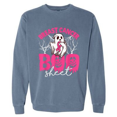 Breast Cancer Is Boo Sheet Breast Cancer Warrior Halloween Garment-Dyed Sweatshirt