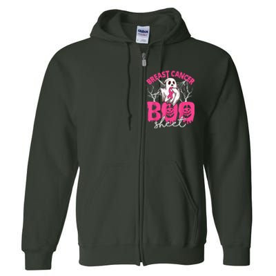 Breast Cancer Is Boo Sheet Breast Cancer Warrior Halloween Full Zip Hoodie