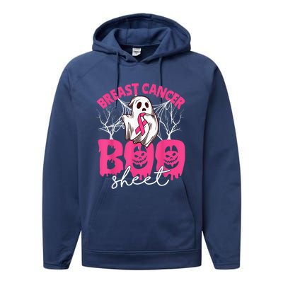 Breast Cancer Is Boo Sheet Breast Cancer Warrior Halloween Performance Fleece Hoodie