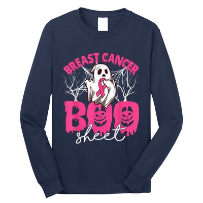 Breast Cancer Is Boo Sheet Breast Cancer Warrior Halloween Long Sleeve Shirt