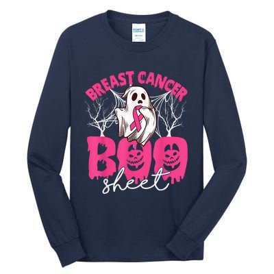 Breast Cancer Is Boo Sheet Breast Cancer Warrior Halloween Tall Long Sleeve T-Shirt