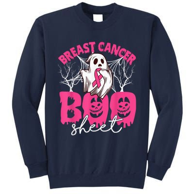 Breast Cancer Is Boo Sheet Breast Cancer Warrior Halloween Tall Sweatshirt