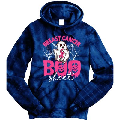 Breast Cancer Is Boo Sheet Breast Cancer Warrior Halloween Tie Dye Hoodie