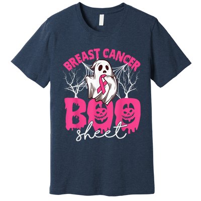 Breast Cancer Is Boo Sheet Breast Cancer Warrior Halloween Premium T-Shirt