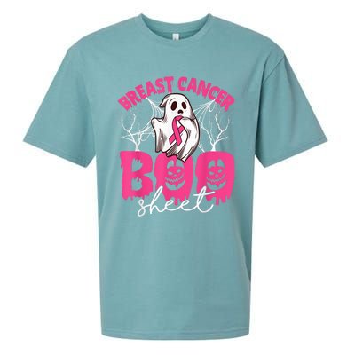 Breast Cancer Is Boo Sheet Breast Cancer Warrior Halloween Sueded Cloud Jersey T-Shirt