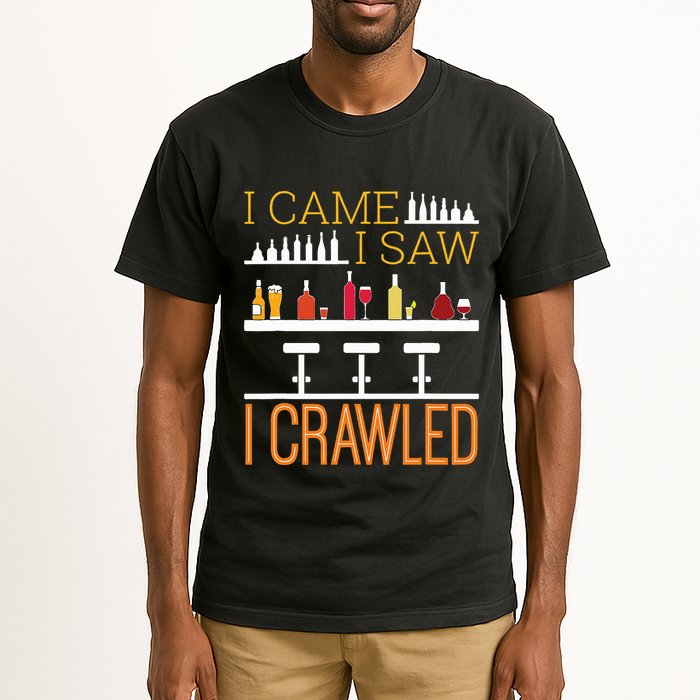 Bar Crawl I Came I Saw I Crawled Pub Crawl Alcohol Drinking Tall T-Shirt