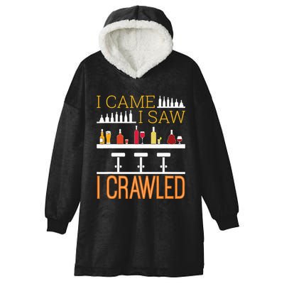 Bar Crawl I Came I Saw I Crawled Pub Crawl Alcohol Drinking Hooded Wearable Blanket