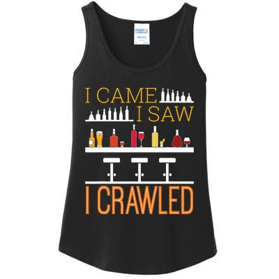 Bar Crawl I Came I Saw I Crawled Pub Crawl Alcohol Drinking Ladies Essential Tank