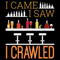 Bar Crawl I Came I Saw I Crawled Pub Crawl Alcohol Drinking Pom Pom 12in Knit Beanie