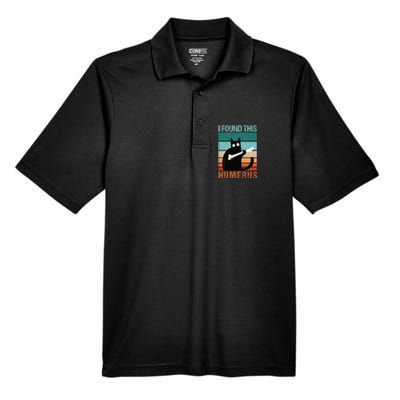 Black Cat I Found This Humerus Cat Joke Men's Origin Performance Piqué Polo