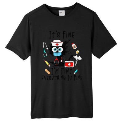 Black Cat Its Fine Im Fine Everything Is Fine Nurse Life Tall Fusion ChromaSoft Performance T-Shirt