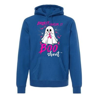 Breast Cancer Is Boo Sheet Halloween Breast Cancer Awareness Premium Hoodie