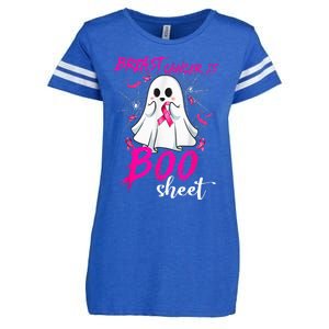 Breast Cancer Is Boo Sheet Halloween Breast Cancer Awareness Enza Ladies Jersey Football T-Shirt