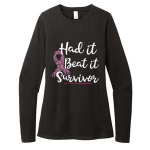 Breast Cancer I Had It I Beat It Survivor Pink Ribbon Womens CVC Long Sleeve Shirt