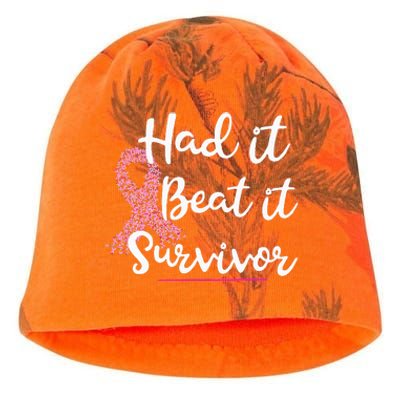 Breast Cancer I Had It I Beat It Survivor Pink Ribbon Kati - Camo Knit Beanie