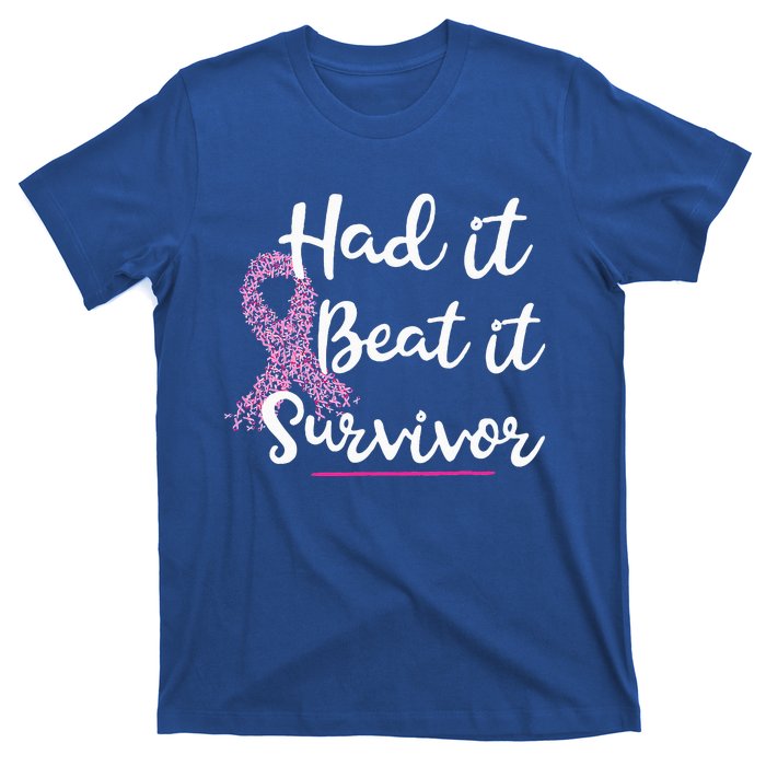 Breast Cancer I Had It I Beat It Survivor Pink Ribbon T-Shirt