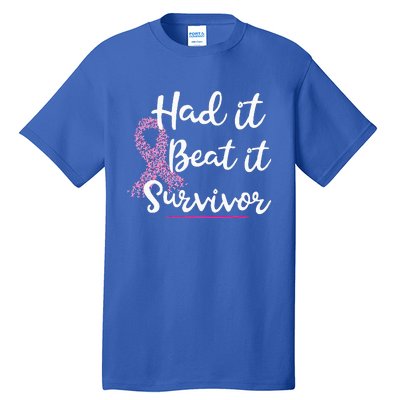 Breast Cancer I Had It I Beat It Survivor Pink Ribbon Tall T-Shirt