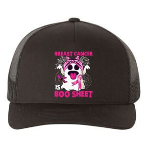 Breast Cancer Is Boo Sheet Halloween Funny Ghost Pink Ribbon Yupoong Adult 5-Panel Trucker Hat