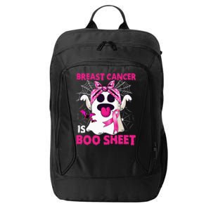 Breast Cancer Is Boo Sheet Halloween Funny Ghost Pink Ribbon City Backpack