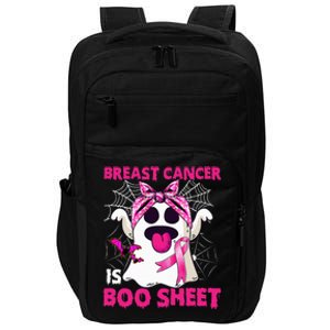 Breast Cancer Is Boo Sheet Halloween Funny Ghost Pink Ribbon Impact Tech Backpack