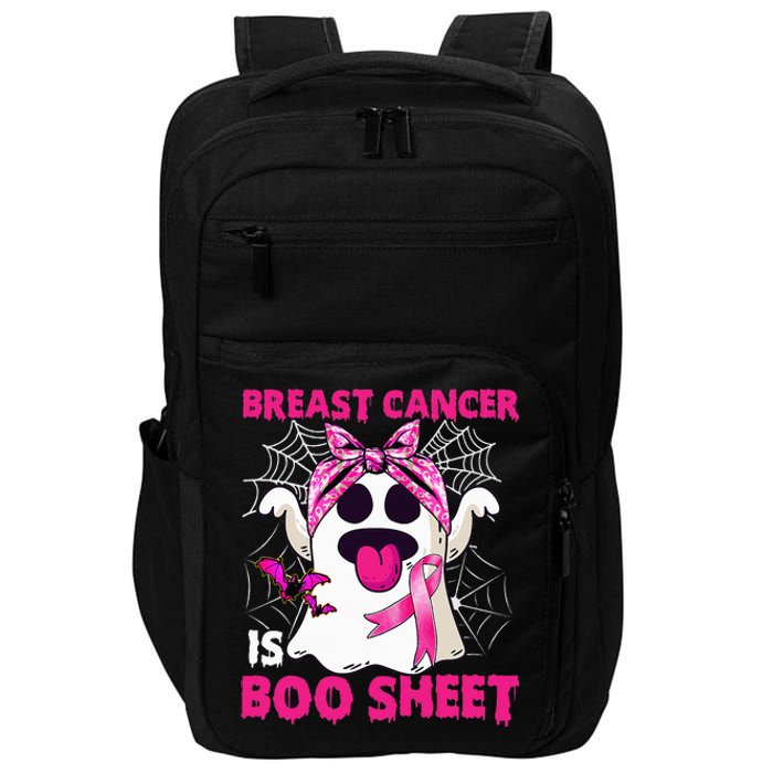 Breast Cancer Is Boo Sheet Halloween Funny Ghost Pink Ribbon Impact Tech Backpack