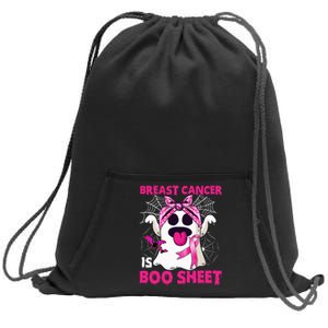 Breast Cancer Is Boo Sheet Halloween Funny Ghost Pink Ribbon Sweatshirt Cinch Pack Bag