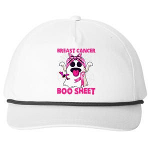 Breast Cancer Is Boo Sheet Halloween Funny Ghost Pink Ribbon Snapback Five-Panel Rope Hat