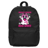 Breast Cancer Is Boo Sheet Halloween Funny Ghost Pink Ribbon 16 in Basic Backpack