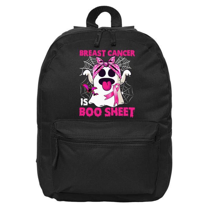 Breast Cancer Is Boo Sheet Halloween Funny Ghost Pink Ribbon 16 in Basic Backpack